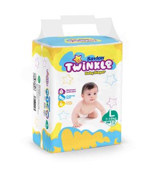 Savlon Twinkle Baby Belt Diaper Large 12 pcs (7-18kg)
